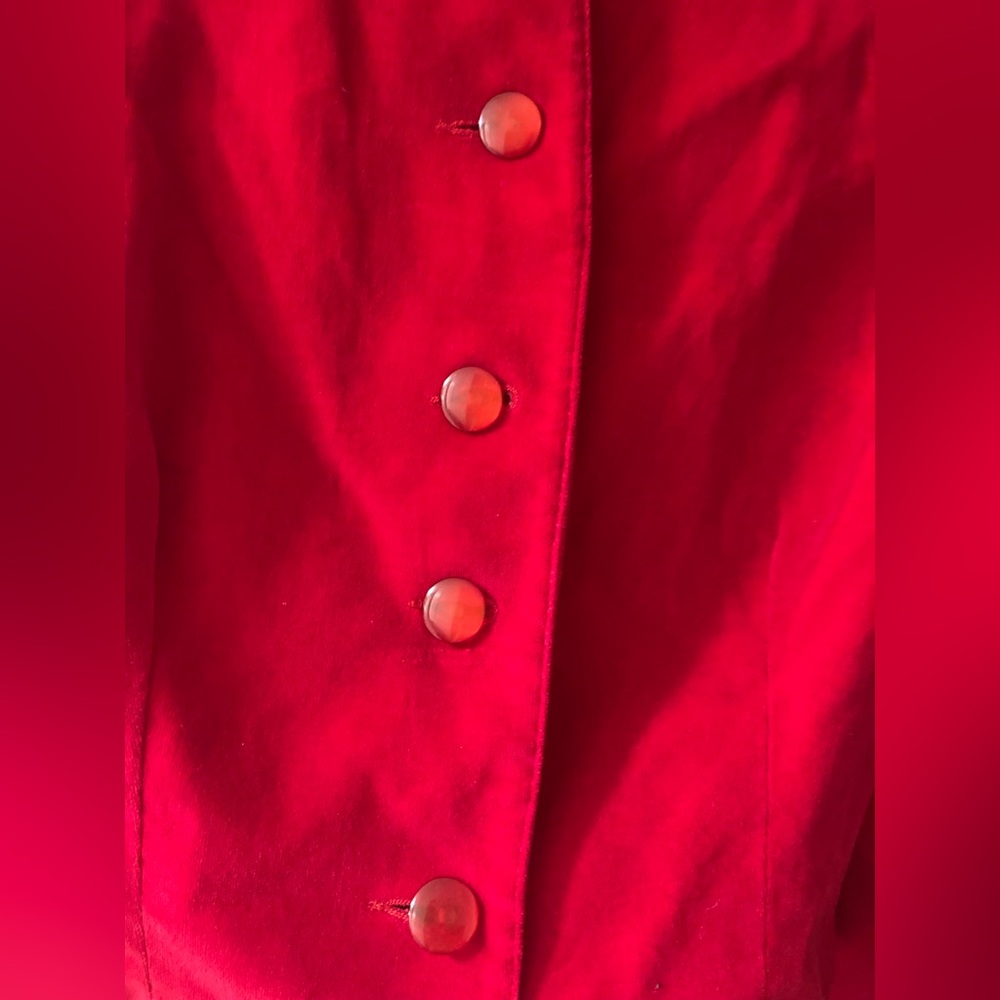 Red Women's Velvet‎ Jacket size Small - Picture 3 of 5